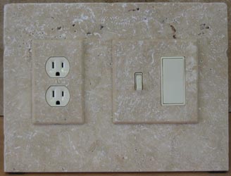 travertine switchplate display