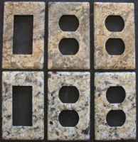 Granite electrical outlet and switch cover plates