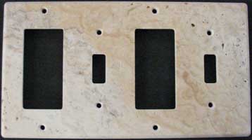 Four gang picaso travertine switch cover plate