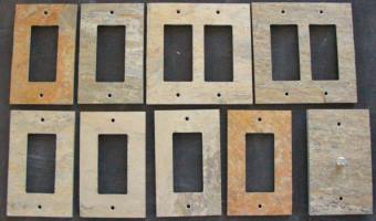 Flush mount slate switch plates