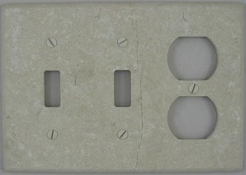 Botticino tumbled marble switch plate cover