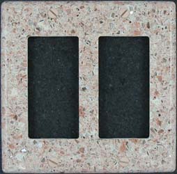 Custom Silestone double switch plate