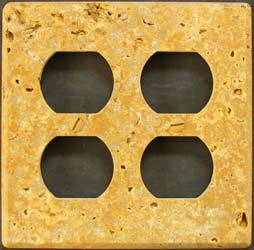 Double tumbled travertine cover plate