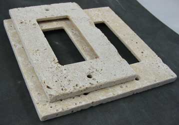 Flush mount travertine switch plates